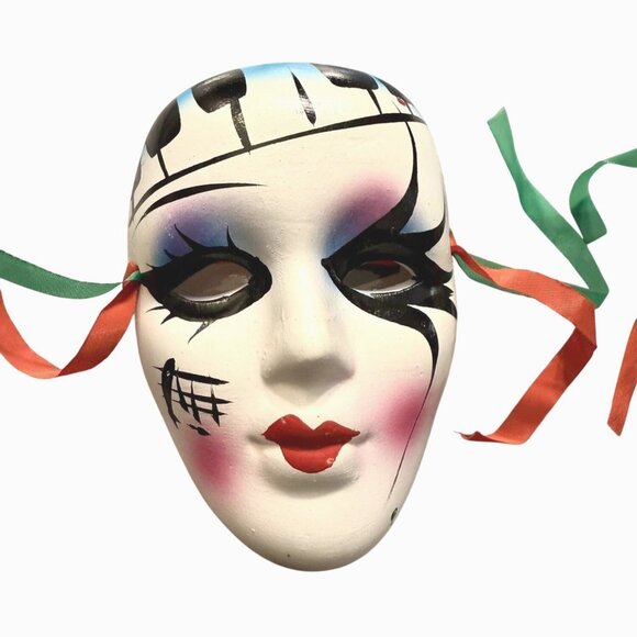 Hand-Painted Decorative Mask Music Notes Design Mardi Gras Venetian Piano - Picture 4 of 7